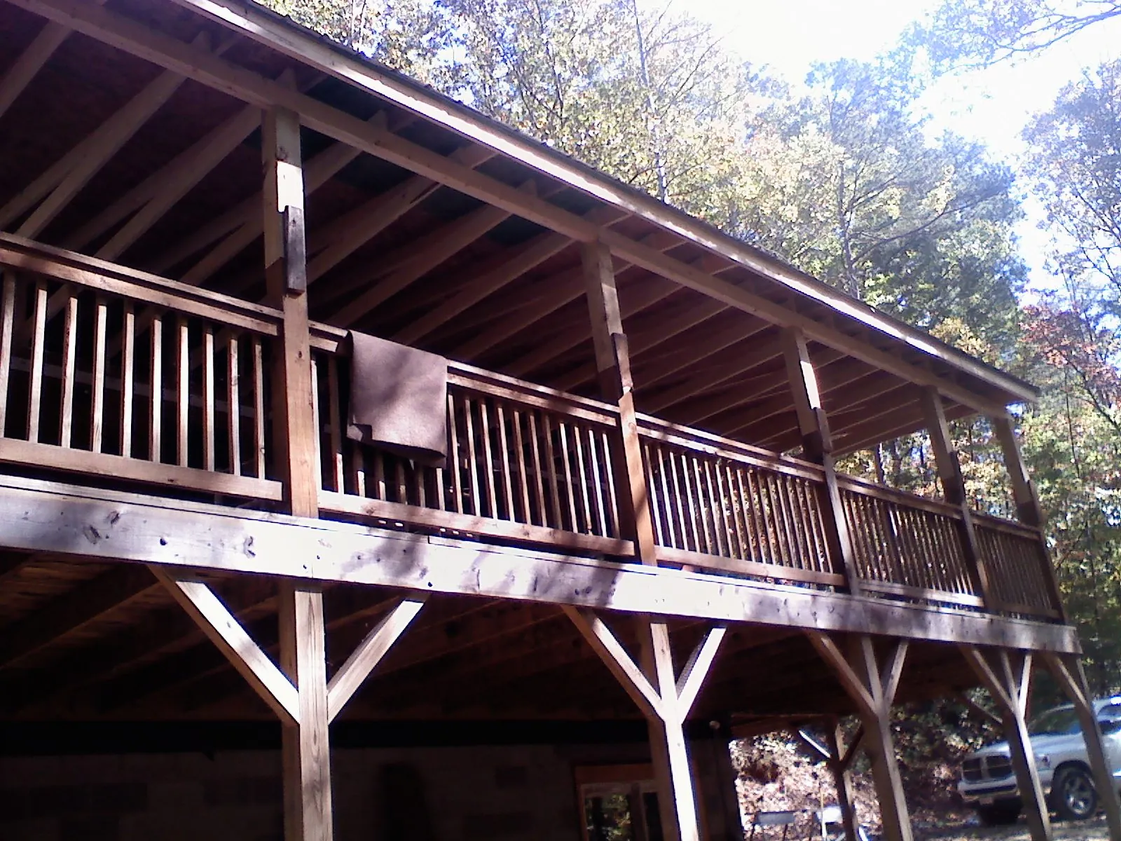 Timber framing under a new elevated porch and deck — Roof Leak Repair in Arcadia by Roofing Brothers